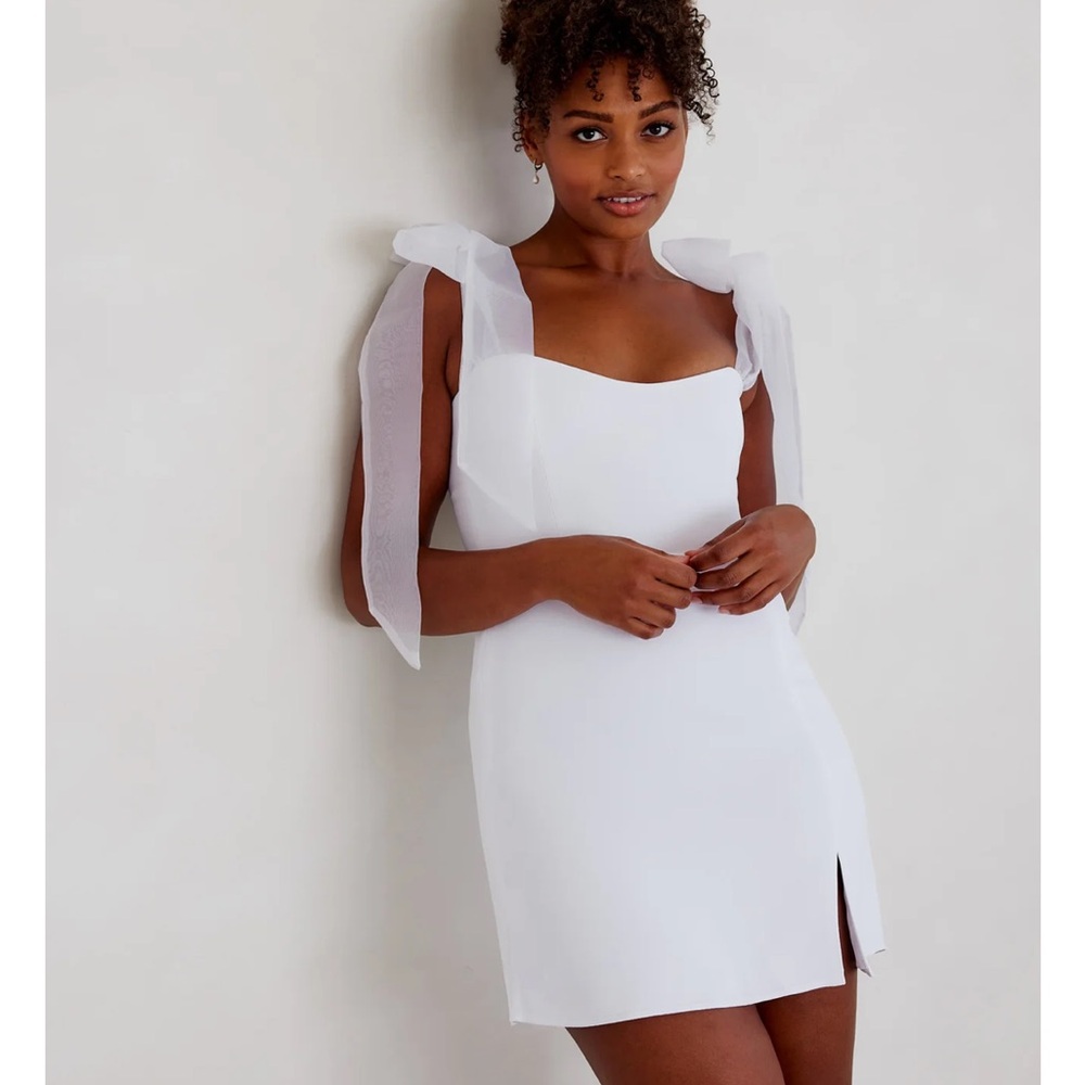 ONLY WORN ONCE bow tie sleeve mini dress